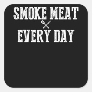 Funny Bbq Smoker Accessory Pitmaster Dad Grilling Vierkante Sticker