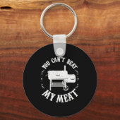 Funny Bbq T Reverse Flow Smoker Accessory Dad Gril Sleutelhanger (Voorkant)