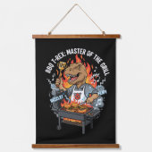 Funny BBQ T-Rex Master of the Grill Dinosaur Dad  Hangend Wandkleed (Voorkant)