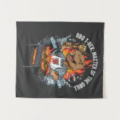 Funny BBQ T-Rex Master of the Grill Dinosaur Dad Wandkleed (Voorkant (horizontaal))