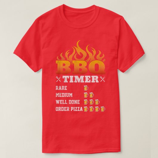 Funny BBQ Timer, Beer Timing Barbeque Grilling Gri T-shirt (Design voorkant)