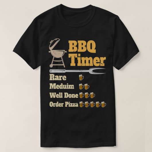 Funny BBQ Timer Grilling T-shirt (Design voorkant)