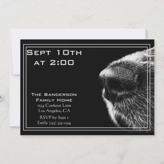 Funny BBQ-uitnodiging met Dog Nose Kaart (Achterkant)