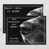 Funny BBQ-uitnodiging met Dog Nose Kaart (Voorkant / Achterkant)