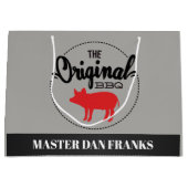 Funny BBQ varkenstas met naam Groot Cadeauzakje (Voorkant)