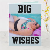 FUNNY BBW BIG GIRL BATHY BEAUTY BIRTHDAY KAART (Gele Bloem)