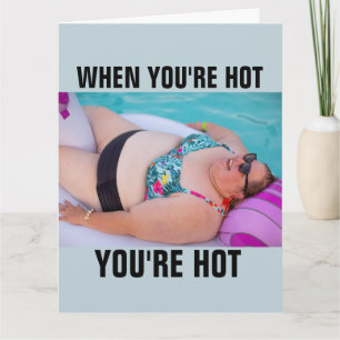 FUNNY BBW BIG GIRL BATHY BEAUTY BIRTHDAY KAART