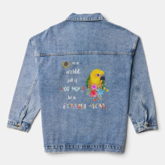 Funny be a Jenday Conure Parrot Bird Ma Ra Denim Jacket