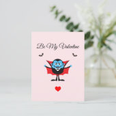 Funny Be My Valentijn Cartoon Vampire Bat Briefkaart (Staand voorkant)