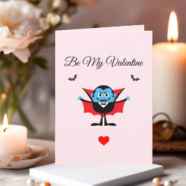 Funny Be My Valentijn Cartoon Vampire Bat Feestdagen Kaart