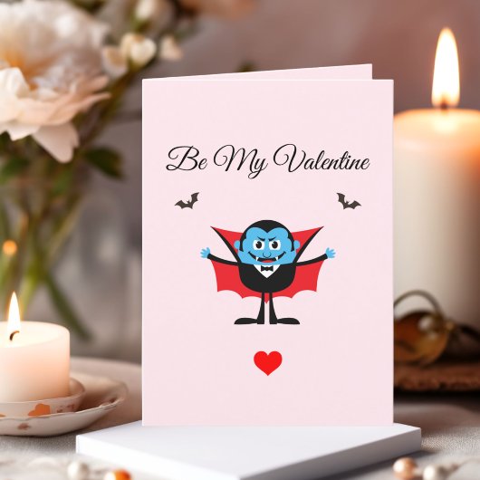 Funny Be My Valentijn Cartoon Vampire Bat Feestdagen Kaart