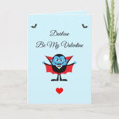 Funny be My Valentijn Cartoon Vampire Bat Name Feestdagen Kaart (Voorkant)