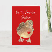 Funny be my Valentijn SweeLieverd Cute Duck Feestdagen Kaart (Voorkant)