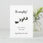 Funny be naughed Santa Kerstmis (Staand voorkant)