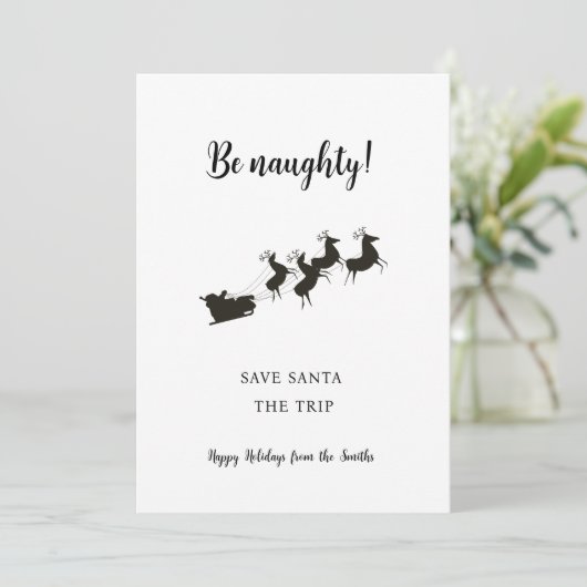 Funny be naughed Santa Kerstmis (Staand voorkant)