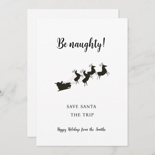 Funny be naughed Santa Kerstmis (Voorkant / Achterkant)