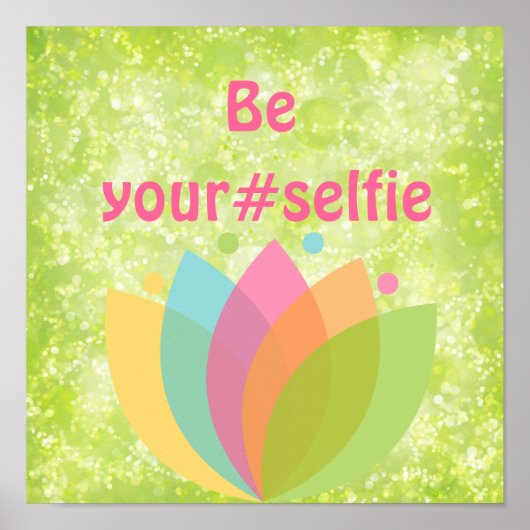 Funny be Yourself Hashtag Quote Poster (Voorkant)