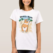 Funny Beach Bum Corgi Dog T-shirt (Voorkant)