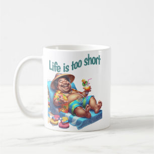Funny Beach Bum Life is te kort Quote Humor Koffiemok