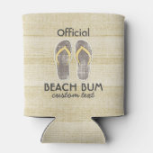 Funny Beach Bum Teenslippers Retro  Blikjeskoeler (Achterkant)