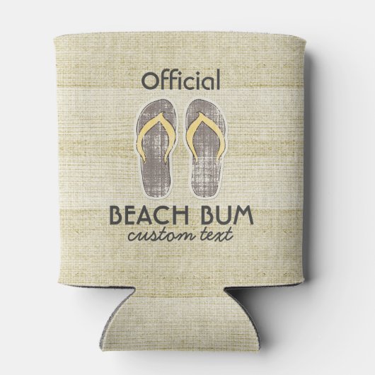 Funny Beach Bum Teenslippers Retro Blikjeskoeler (Achterkant)