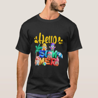 Funny Beach Gnome Hallo Summer Vacation Summer Vib T-shirt