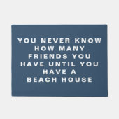 Funny Beach House Friends Quote Editable Text Blue Deurmat (Voorkant)