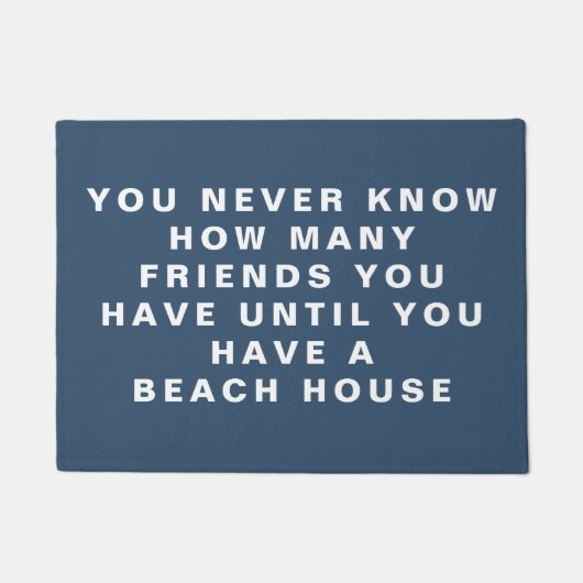 Funny Beach House Friends Quote Editable Text Blue Deurmat (Voorkant)