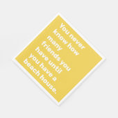Funny Beach House Friends Quote in Yellow Servet (Hoek)
