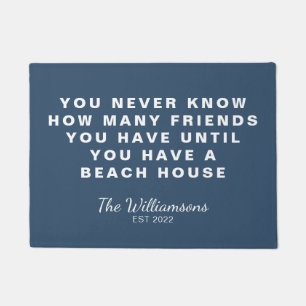 Funny Beach House Friends Quote Persoonlijk Blauw Deurmat