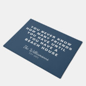 Funny Beach House Friends Quote Persoonlijk Blauw Deurmat (Schuin)