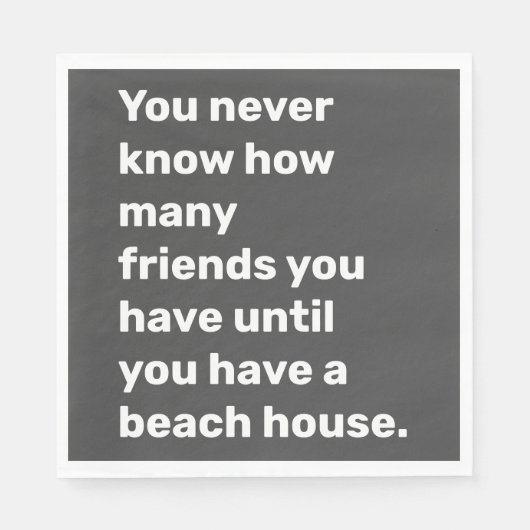 Funny Beach House Friends Quote Typography Black Servet (Voorkant)