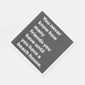 Funny Beach House Friends Quote Typography Black Servet (Hoek)