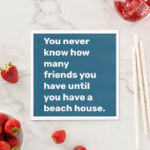 Funny Beach House Friends Quote Typography Blue Servet (Insitu)