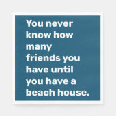 Funny Beach House Friends Quote Typography Blue Servet (Voorkant)