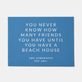 Funny Beach House Quote Blue Personalized Doormat Deurmat (Voorkant)