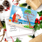 Funny Beach Kerstfeest Uitnodiging Briefkaart
