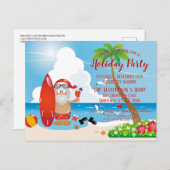Funny Beach-kerstuitnodiging Briefkaart (Voorkant / Achterkant)