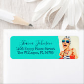 Funny Beach Lady Retro Vibe Humor Etiket (Insitu)