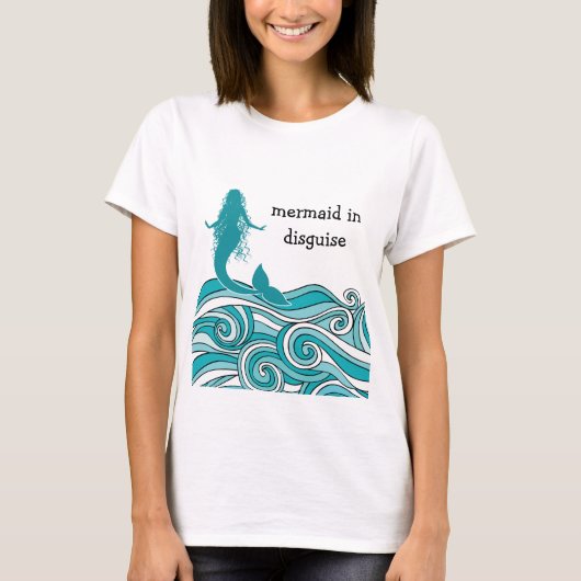Funny Beach Mermaid Design T-shirt (Voorkant)