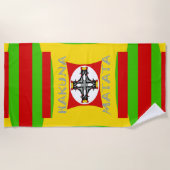 Funny Beach Party Red Golden Green Strandlaken (Voorkant)