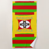 Funny Beach Party Red Golden Green Strandlaken (Voorkant)