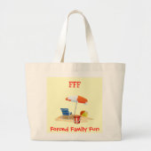 Funny Beach Quote FORCED FAMILY FUN Vactions Grote Tote Bag (Voorkant)