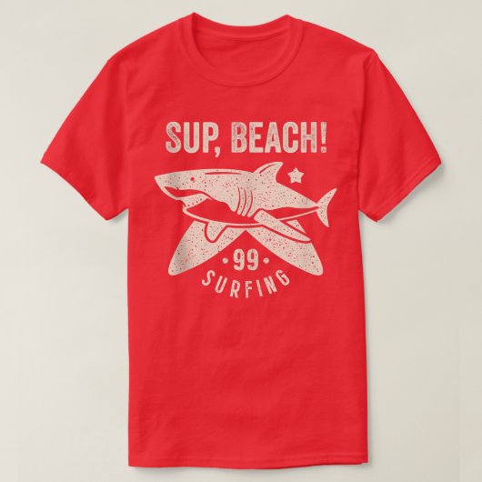Funny Beach Summer Haaien Tshirt Whats Sup Beach S (Design voorkant)