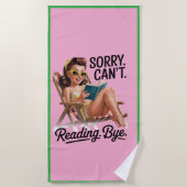 Funny Beach Towel for Readers Strandlaken (Voorkant)