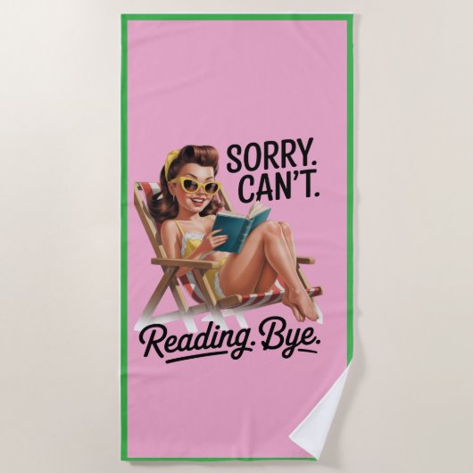 Funny Beach Towel for Readers Strandlaken (Voorkant)
