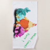 Funny Beach Towel hoopt op eieren naar Hatch Strandlaken (Voorkant)