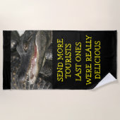 Funny Beach Towels Hungry Alligator Strandlaken (Voorkant)