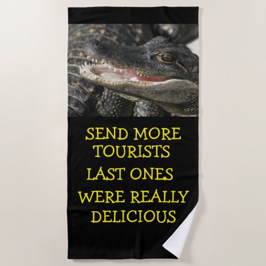 Funny Beach Towels Hungry Alligator Strandlaken (Voorkant)