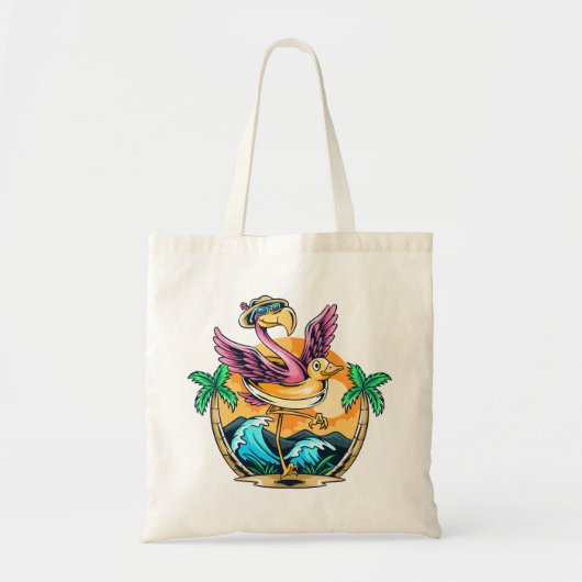 Funny Beach Tropical Flamingo Canvas tas (Voorkant)
